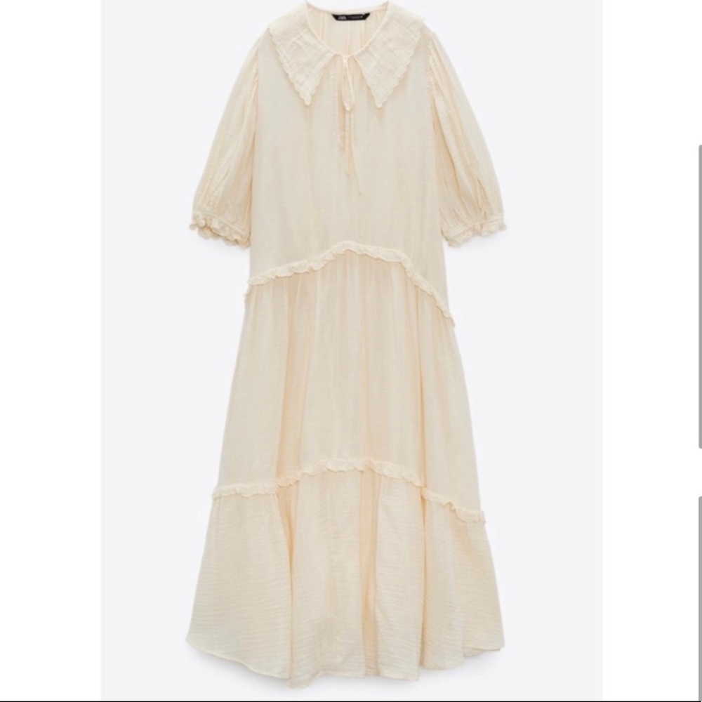 Zara Cream Tiered Dress